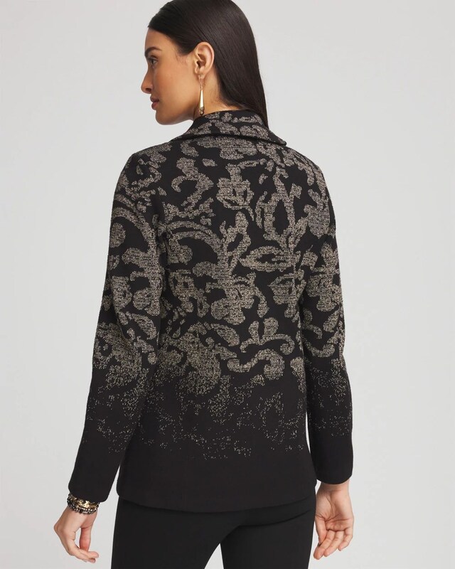 Metallic Jacquard Sweater Blazer - image 3
